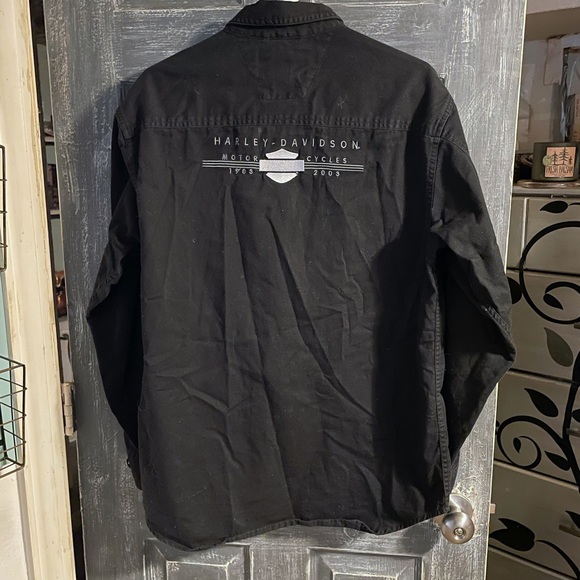 Vintage Harley Davidson black button down shirt size medium - Picture 2 of 8